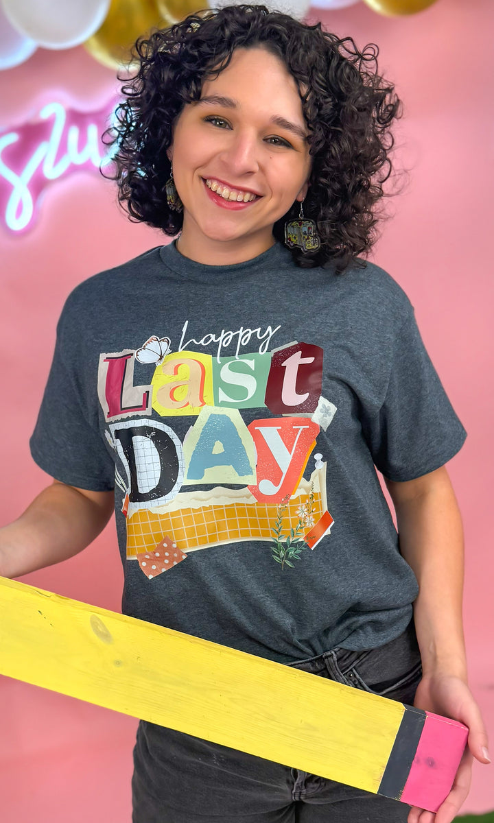 Happy Last Day Newspaper Notes Graphic T-Shirt