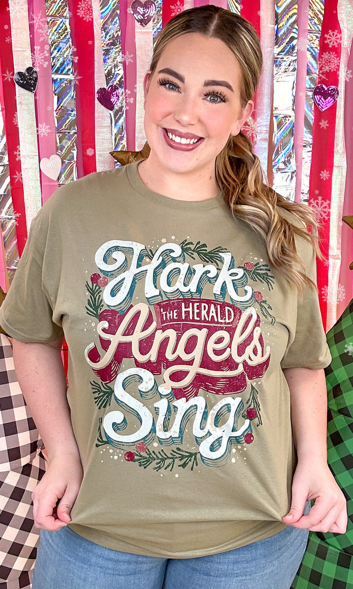 Hark the Herald Angels Sing Christmas Graphic T-Shirt