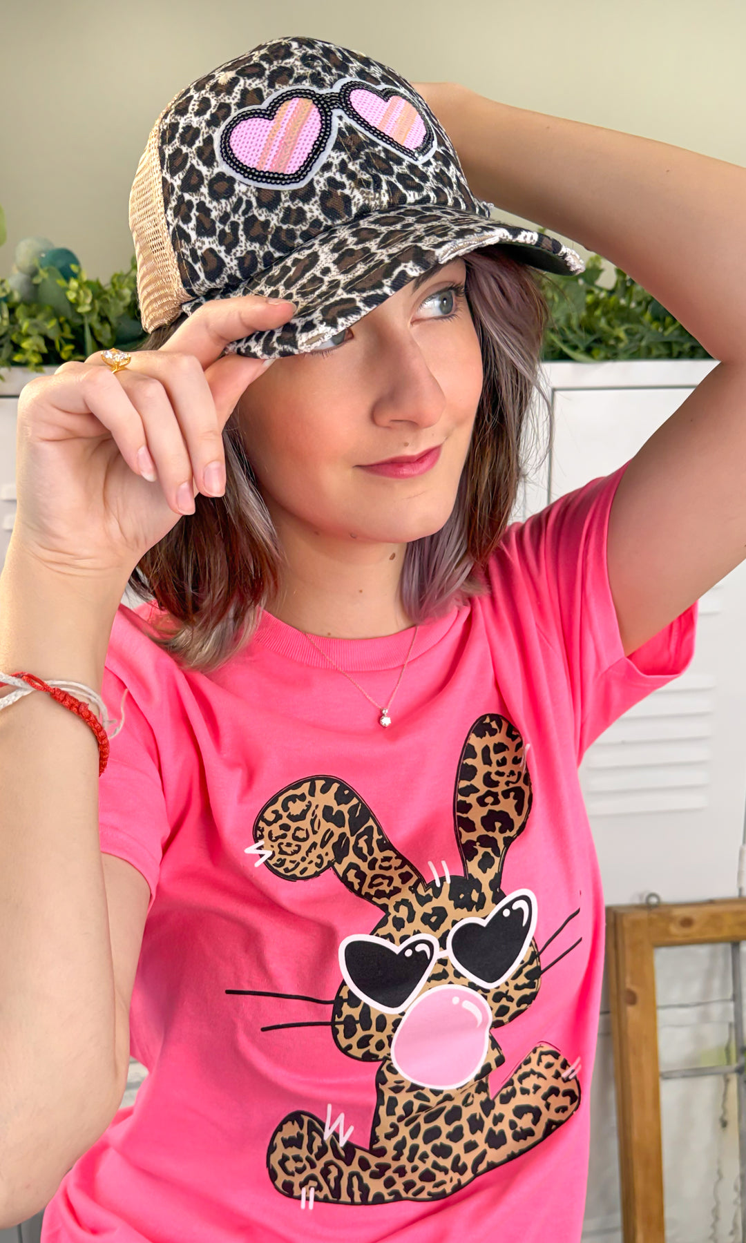 Heart Shades Sequin Vintage Hat