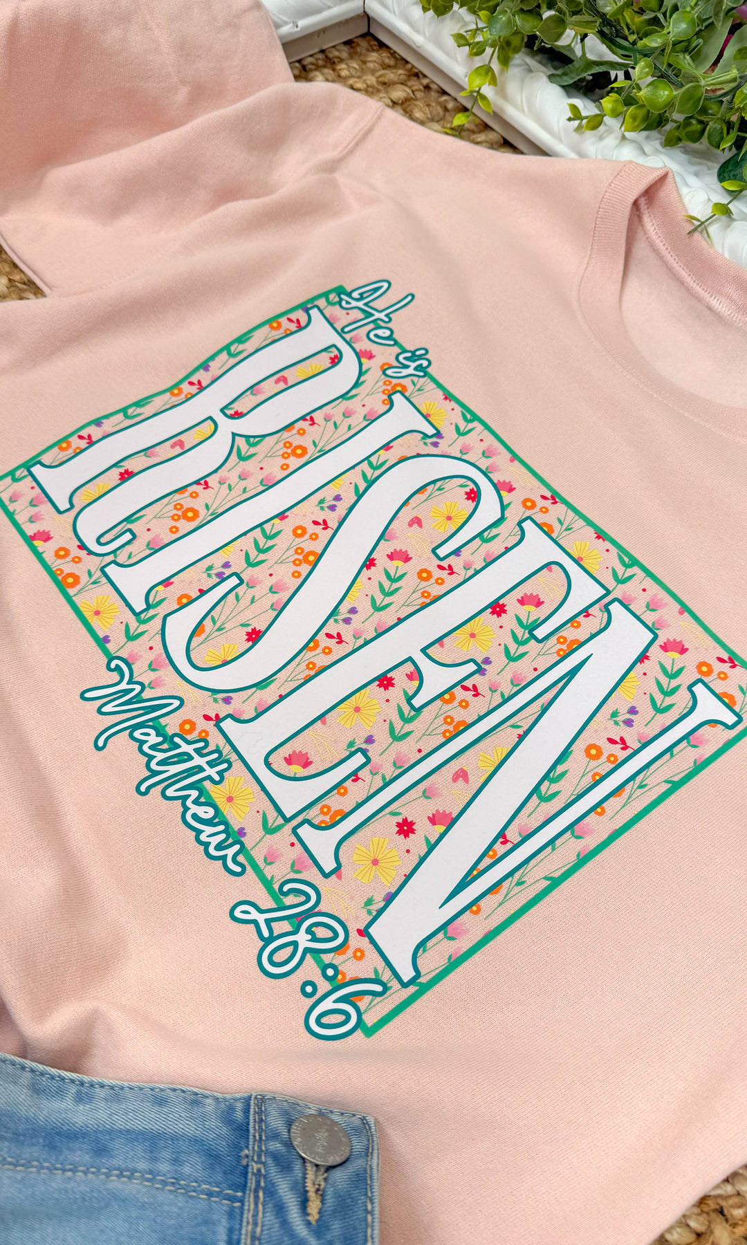He is Risen Floral Easter Graphic Sweatshirt