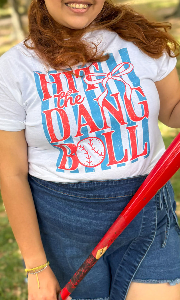 Hit the Dang Baseball Graphic T-Shirt