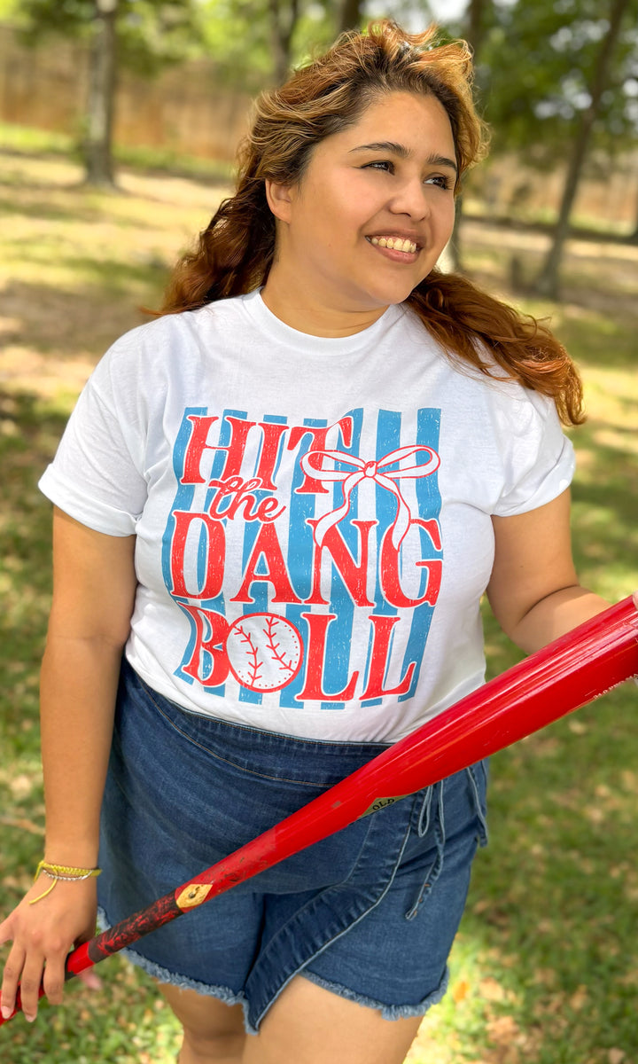 Hit the Dang Baseball Graphic T-Shirt
