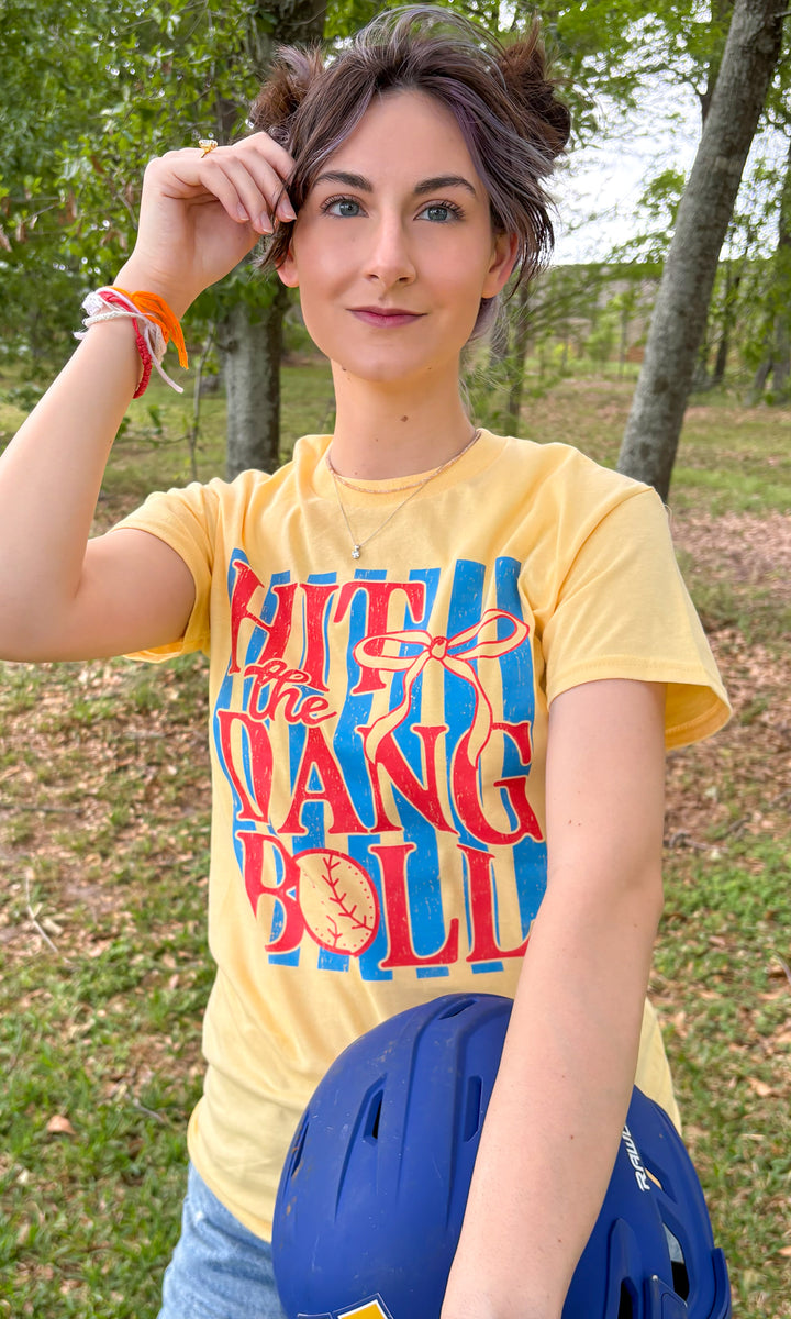 Hit the Dang Softball Graphic T-Shirt