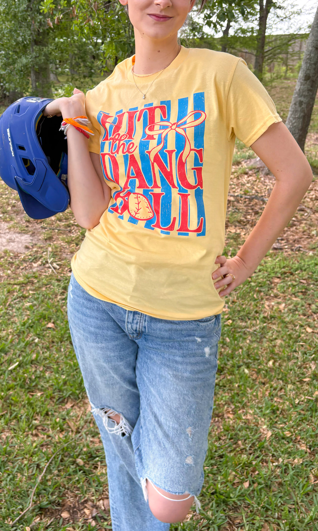 Hit the Dang Softball Graphic T-Shirt