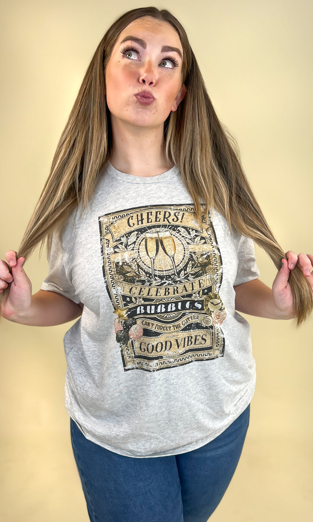 Holiday Vintage Label Graphic Ash T-Shirt