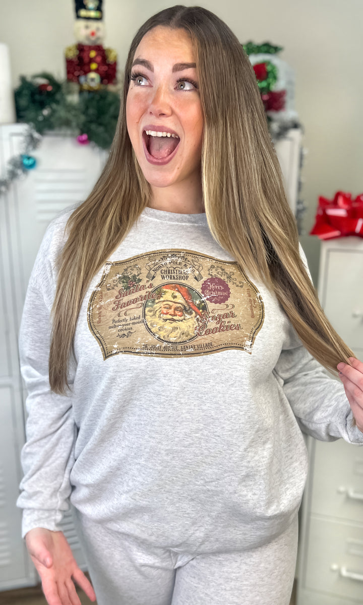Holiday Vintage Label Ash Graphic Sweatshirt