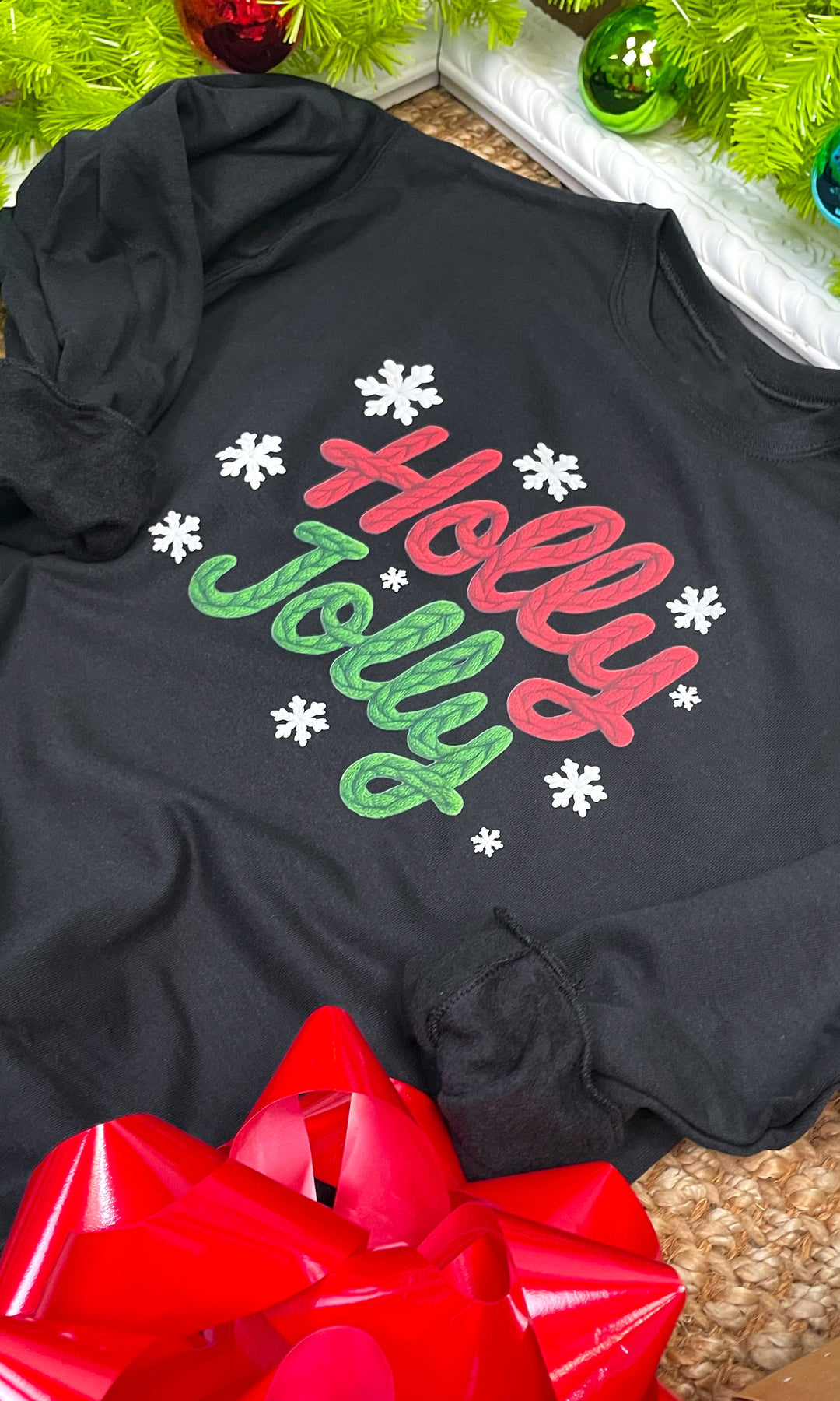 Holly Jolly Christmas Yarn Graphic Sweatshirt
