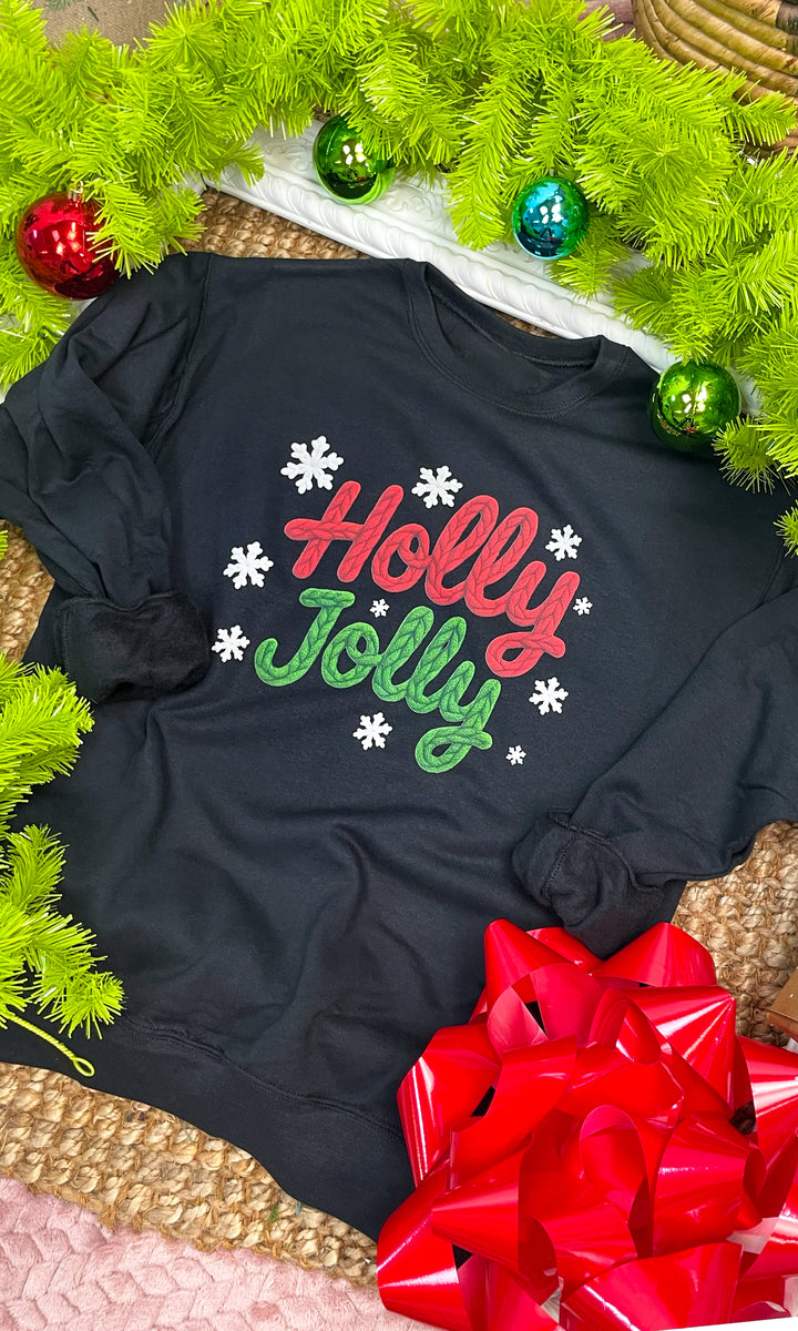 Holly Jolly Christmas Yarn Graphic Sweatshirt