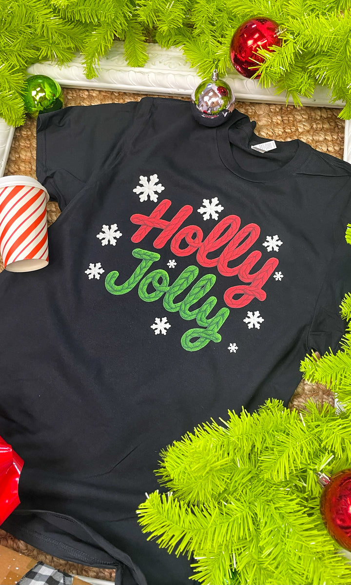 Holly Jolly Christmas Yarn Graphic T-Shirt