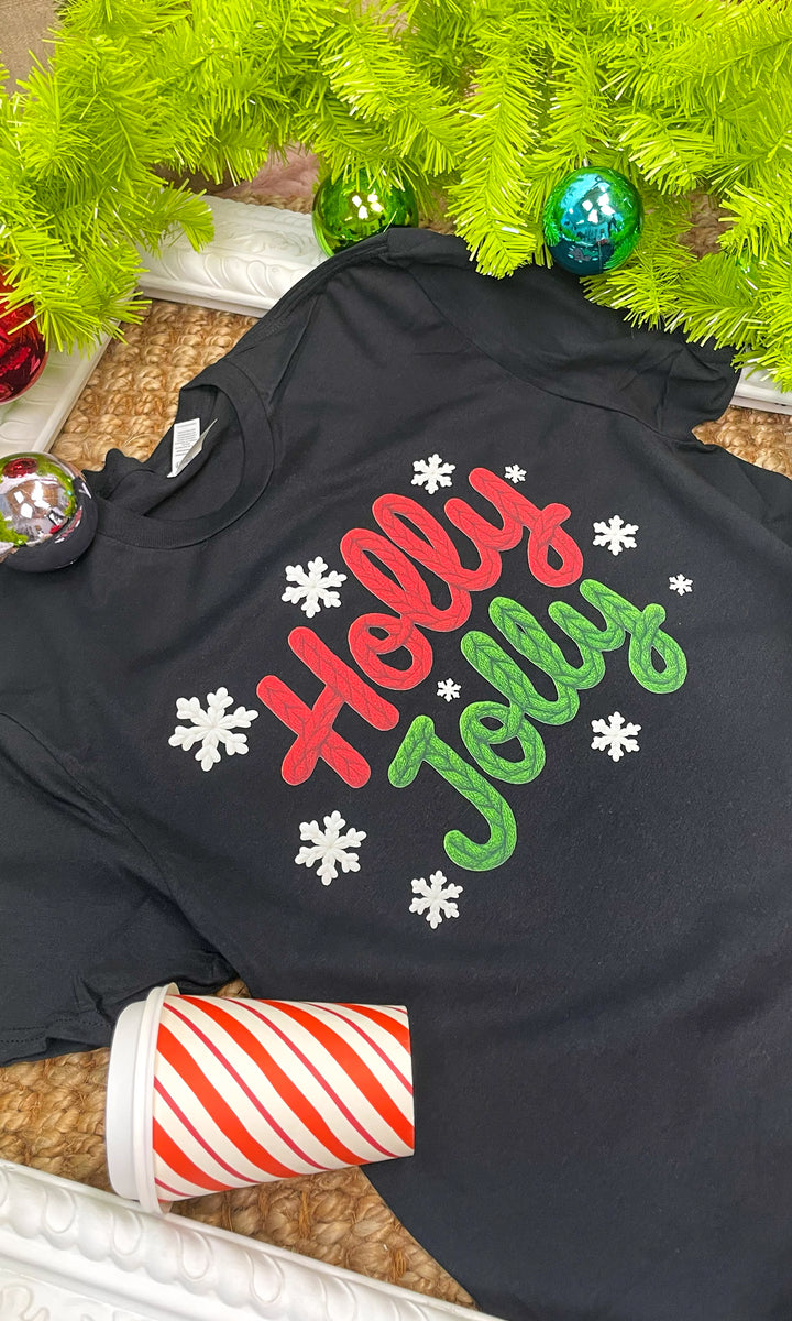 Holly Jolly Christmas Yarn Graphic T-Shirt