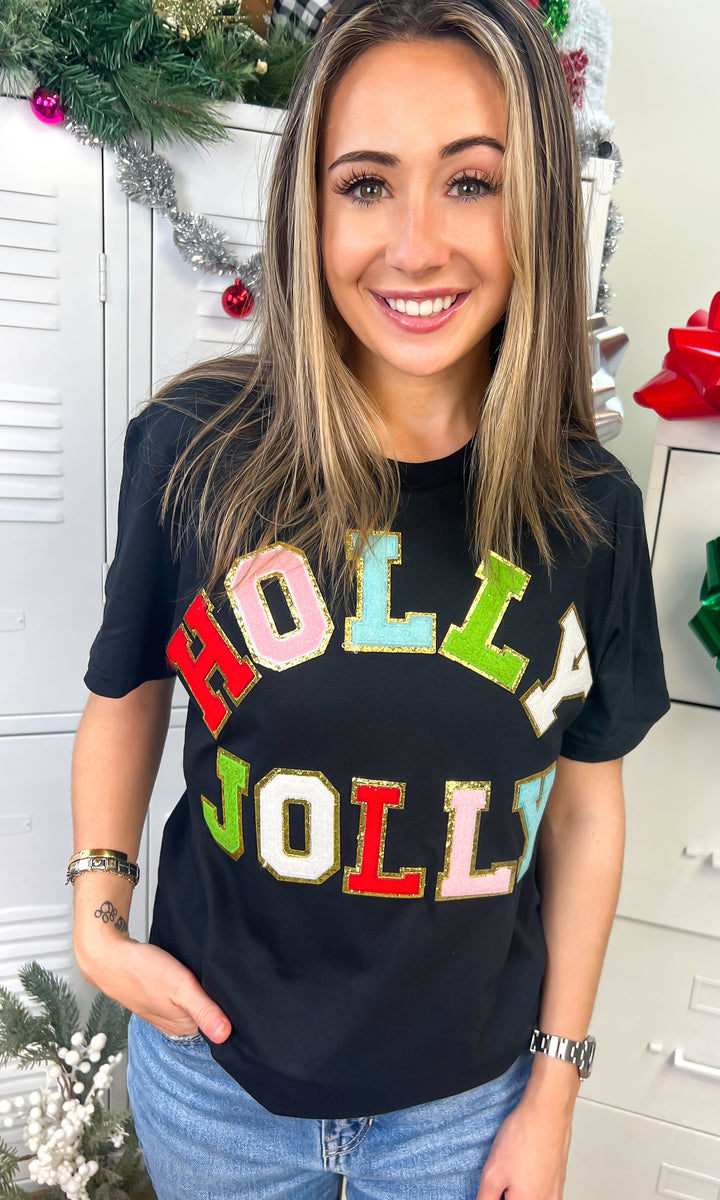 Holly Jolly Ideal Chenille Christmas  Graphic T-Shirt