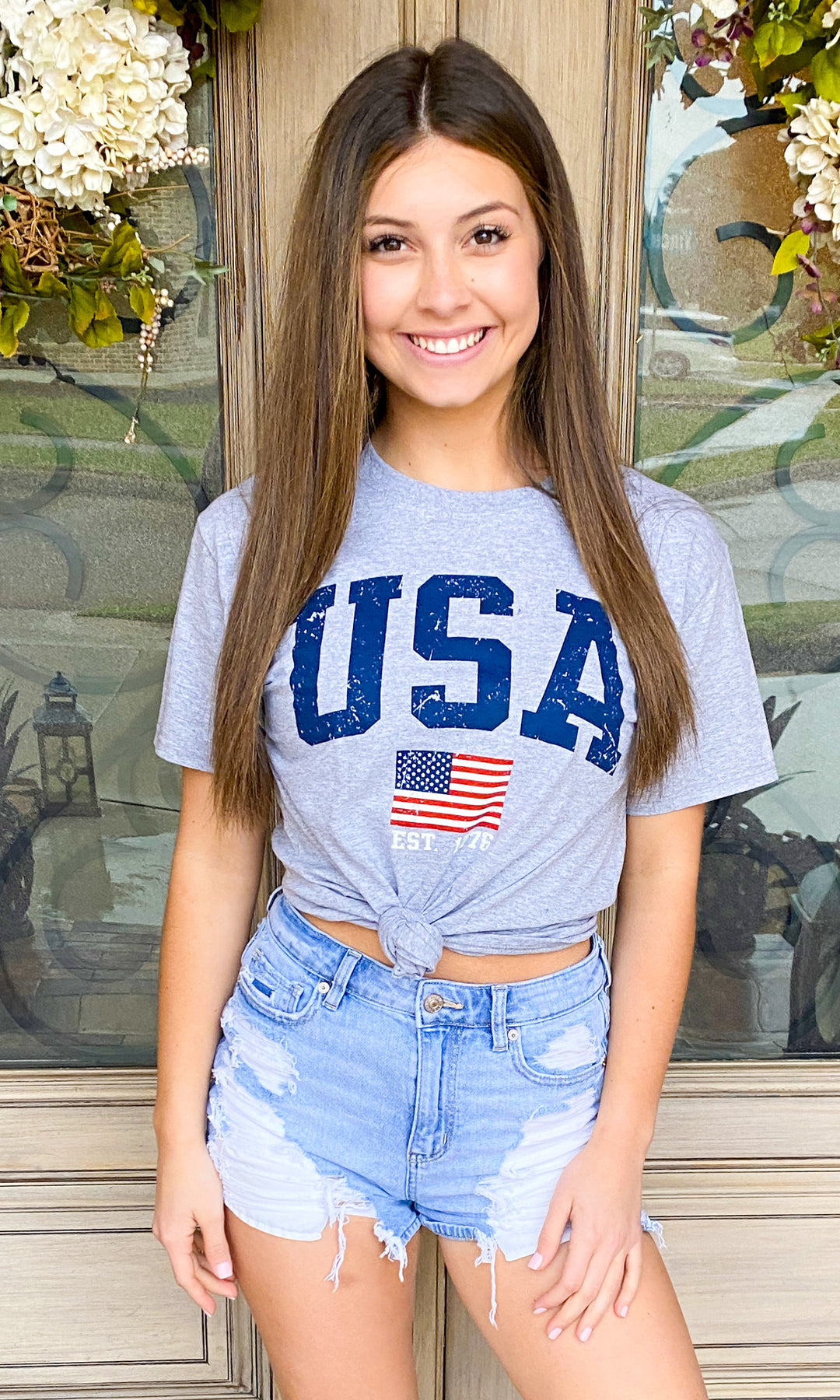 Sporty USA Patriotic  Graphic T-Shirt