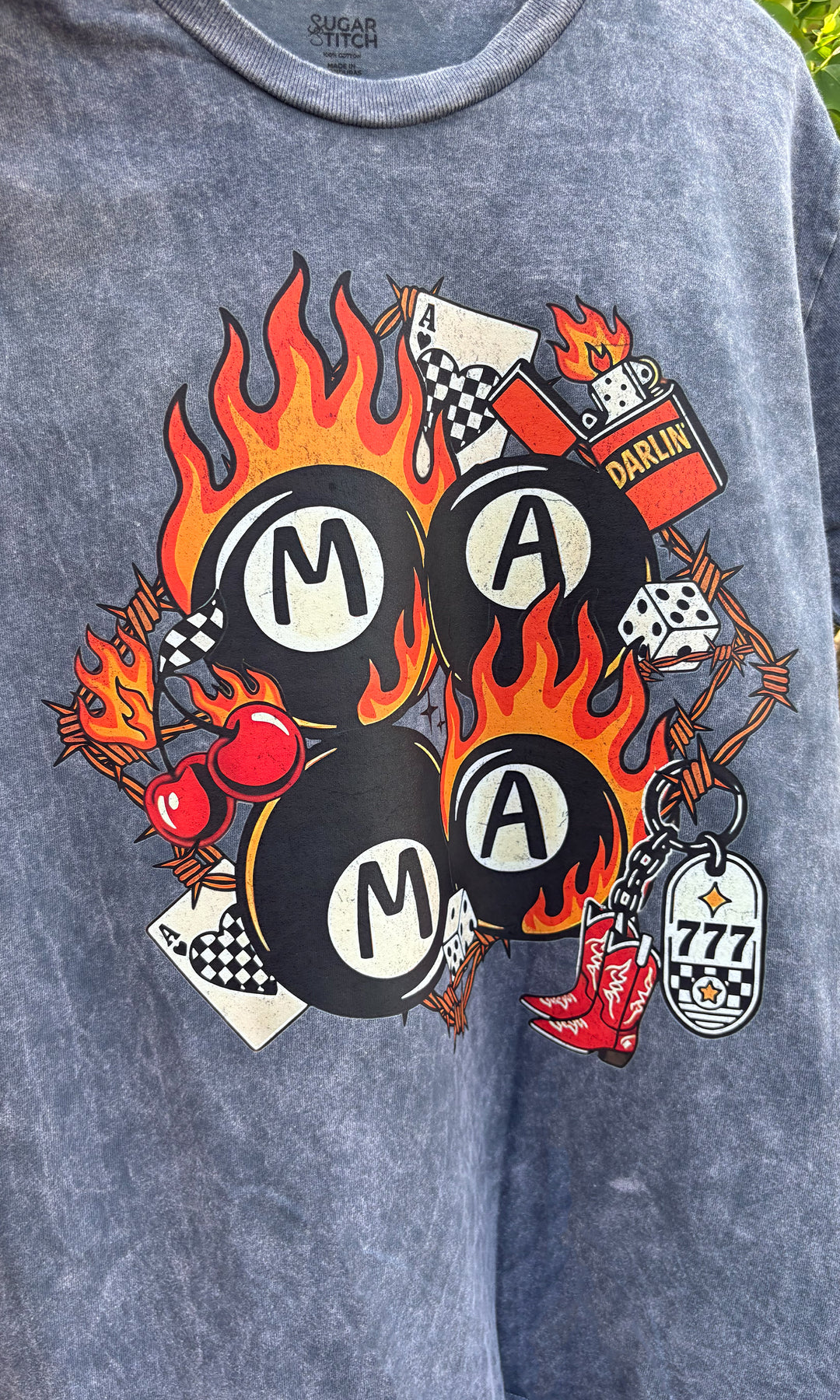 Hot MAMA Mineral Washed Graphic Shirt