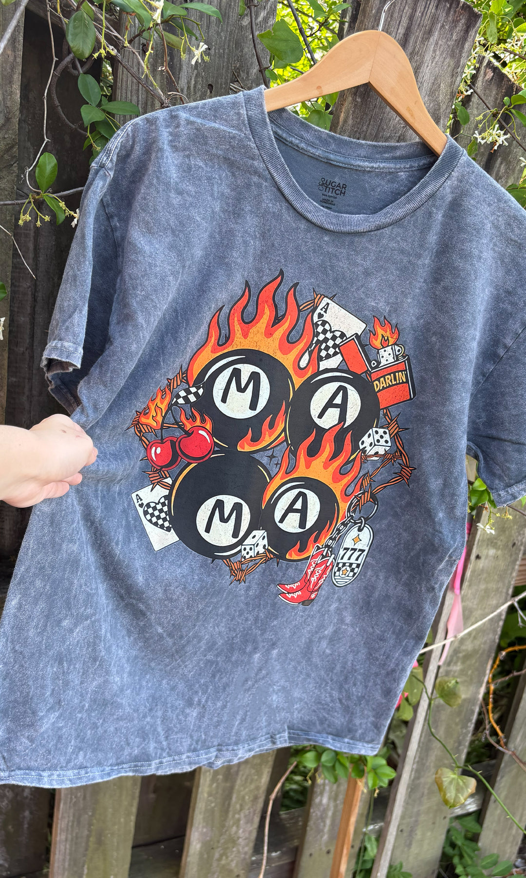 Hot MAMA Mineral Washed Graphic Shirt