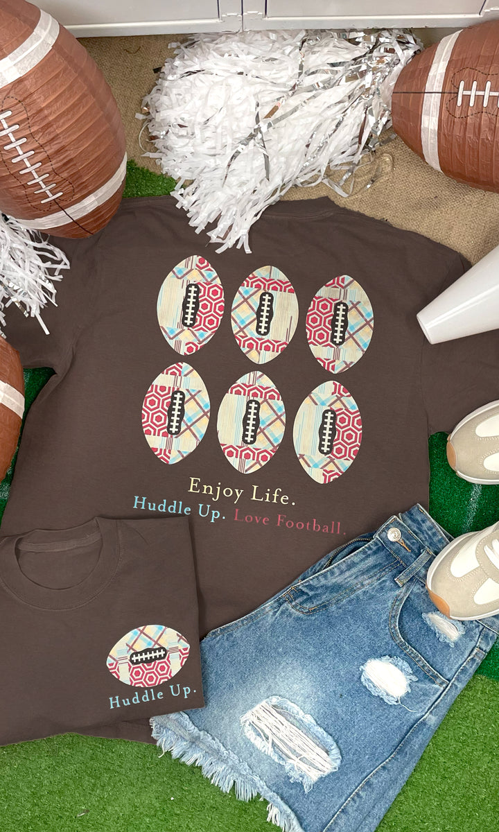 Huddle Up Love Football Graphic Shirt