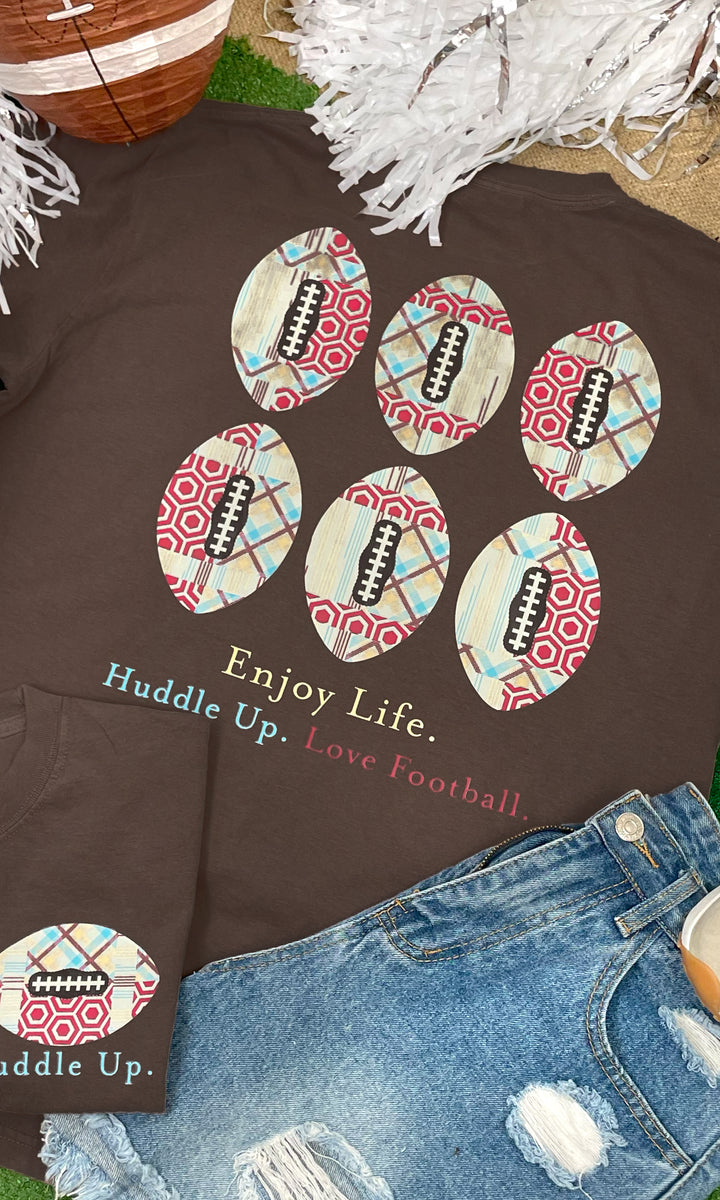 Huddle Up Love Football Graphic Shirt