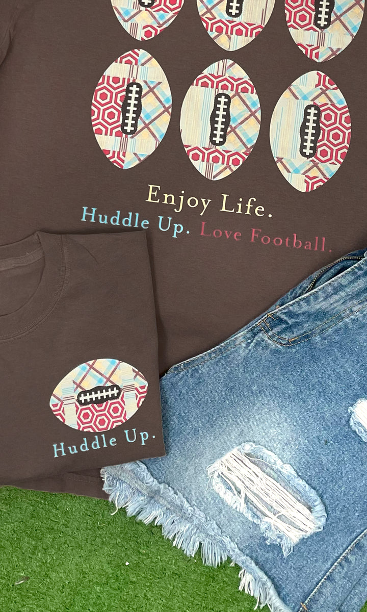 Huddle Up Love Football Graphic Shirt