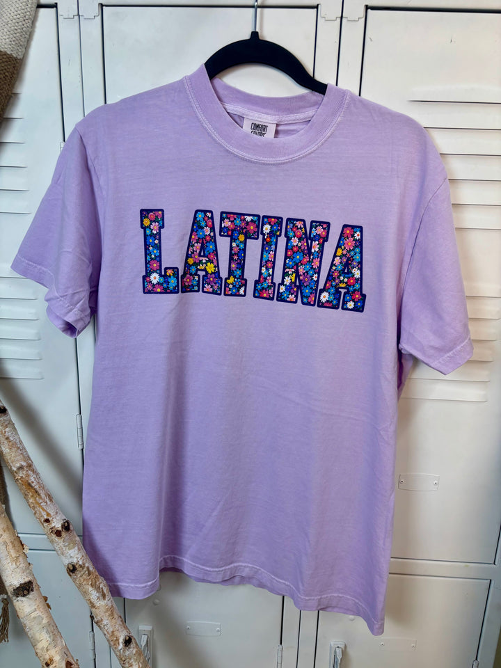 Floral Latin  Graphic Comfort Color T-Shirt
