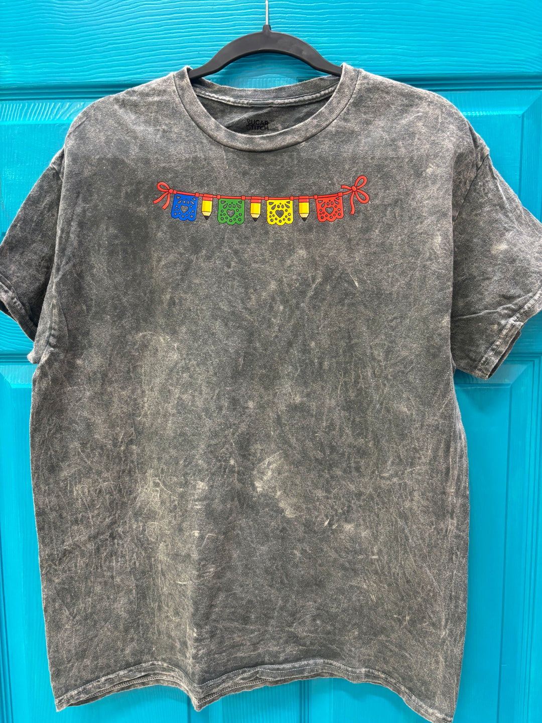 Teacher Fiesta Pennant Banners Mineral Washed Graphic T-Shirt