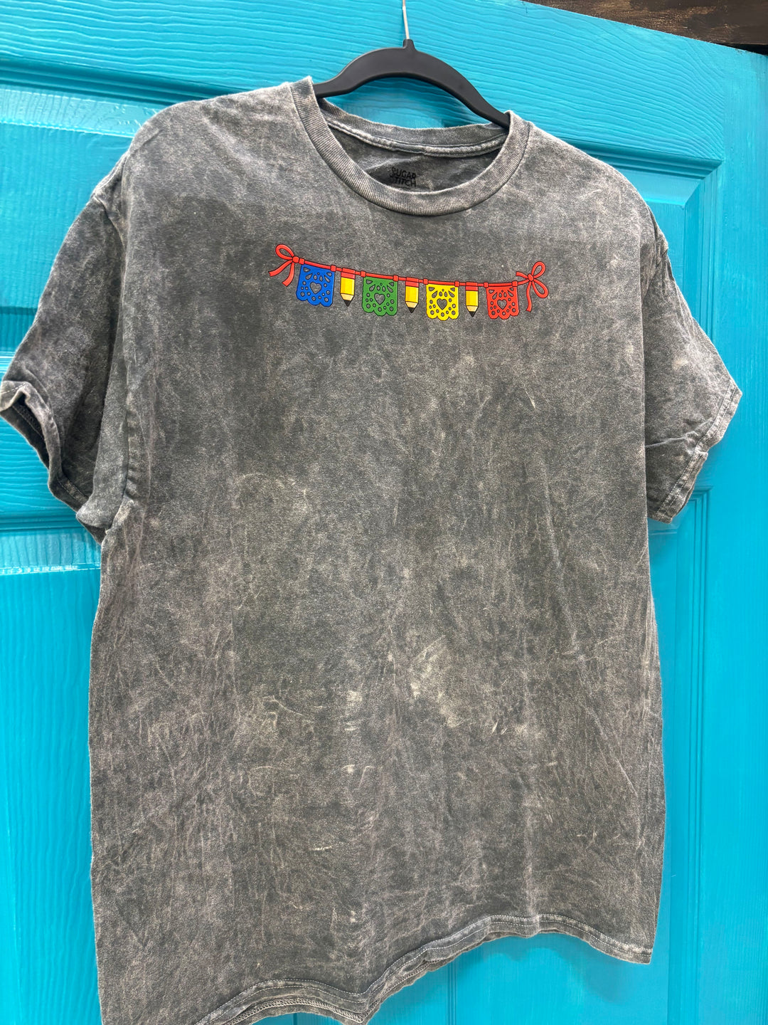 Teacher Fiesta Pennant Banners Mineral Washed Graphic T-Shirt