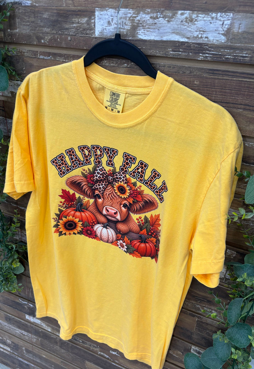 Happy Fall Highland Cow Comfort Color T-Shirt