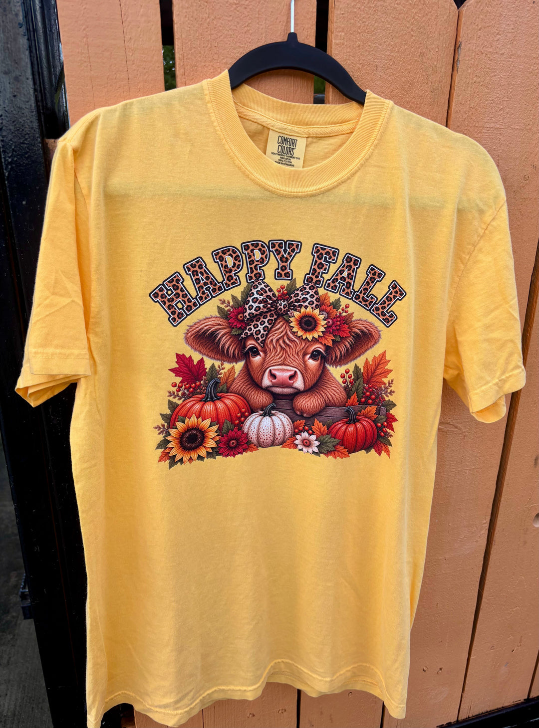 Happy Fall Highland Cow Comfort Color T-Shirt