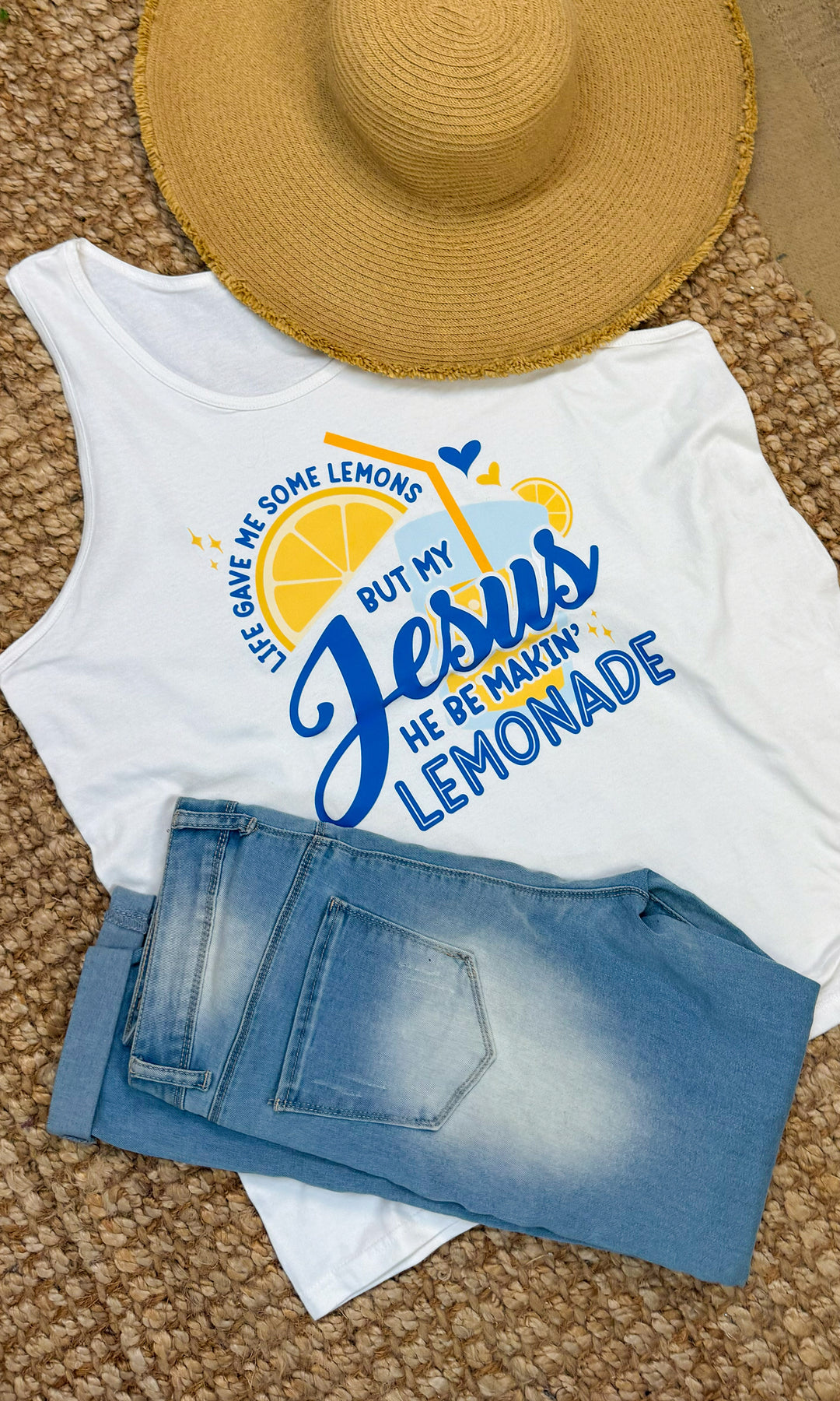 Jesus Be Makin Lemonade Graphic Tank-Top