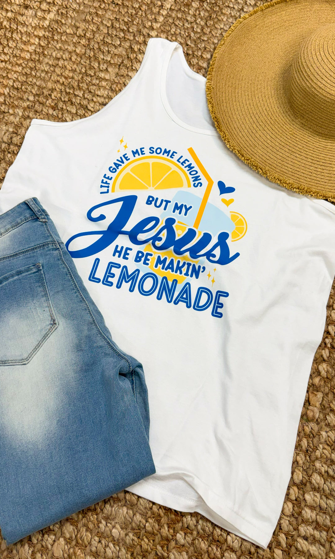 Jesus Be Makin Lemonade Graphic Tank-Top