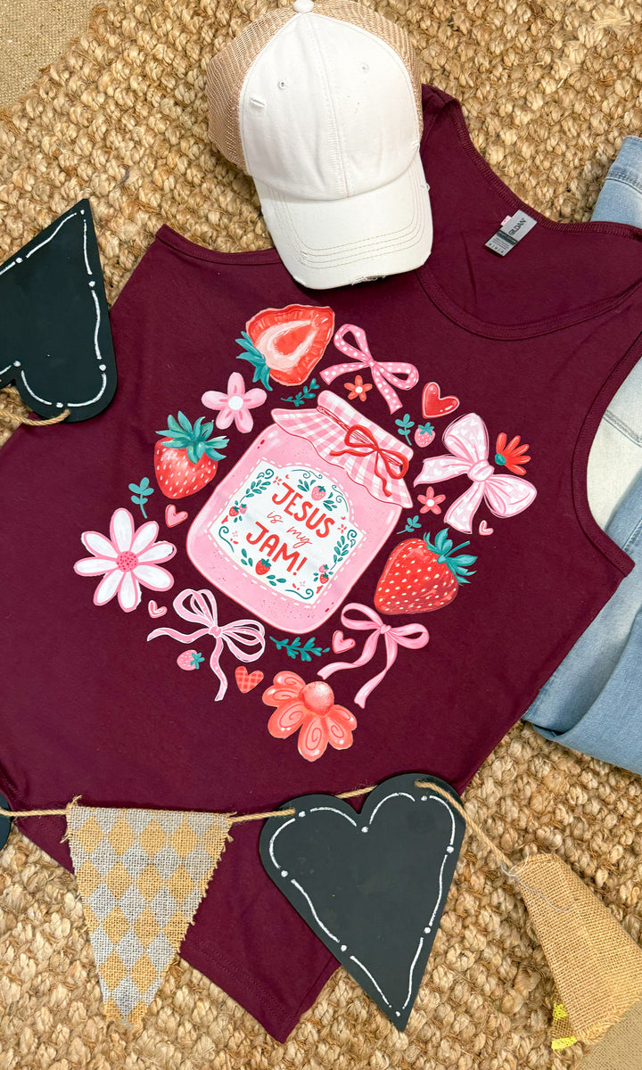 Jesus Is My Jam Graphic Tank-Top