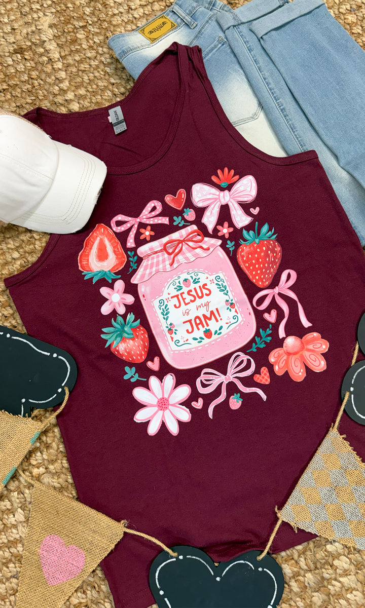 Jesus Is My Jam Graphic Tank-Top
