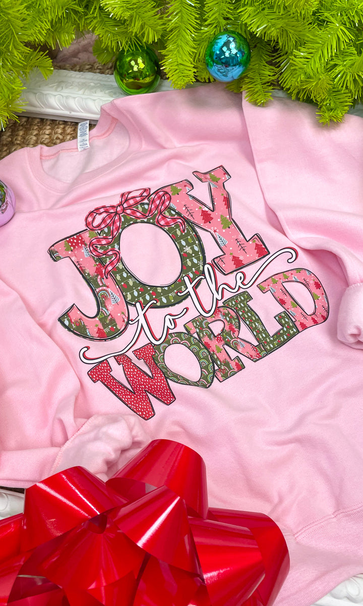 Joy To The World Fancy Christmas Graphic Sweatshirt