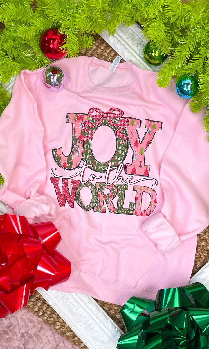 Joy To The World Fancy Christmas Graphic Sweatshirt