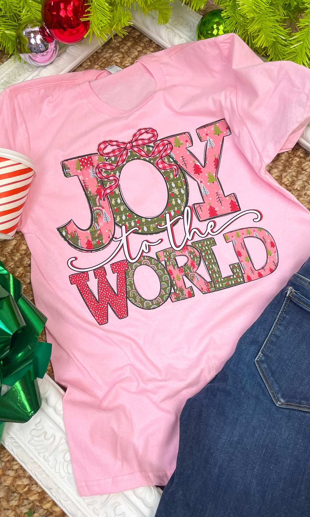 Joy to the World Fancy Christmas  Graphic T-Shirt