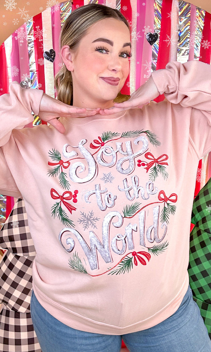 Joy To The World Christmas Graphic Sweatshirt