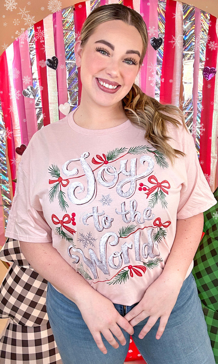 Joy To The World Christmas Graphic T-Shirt