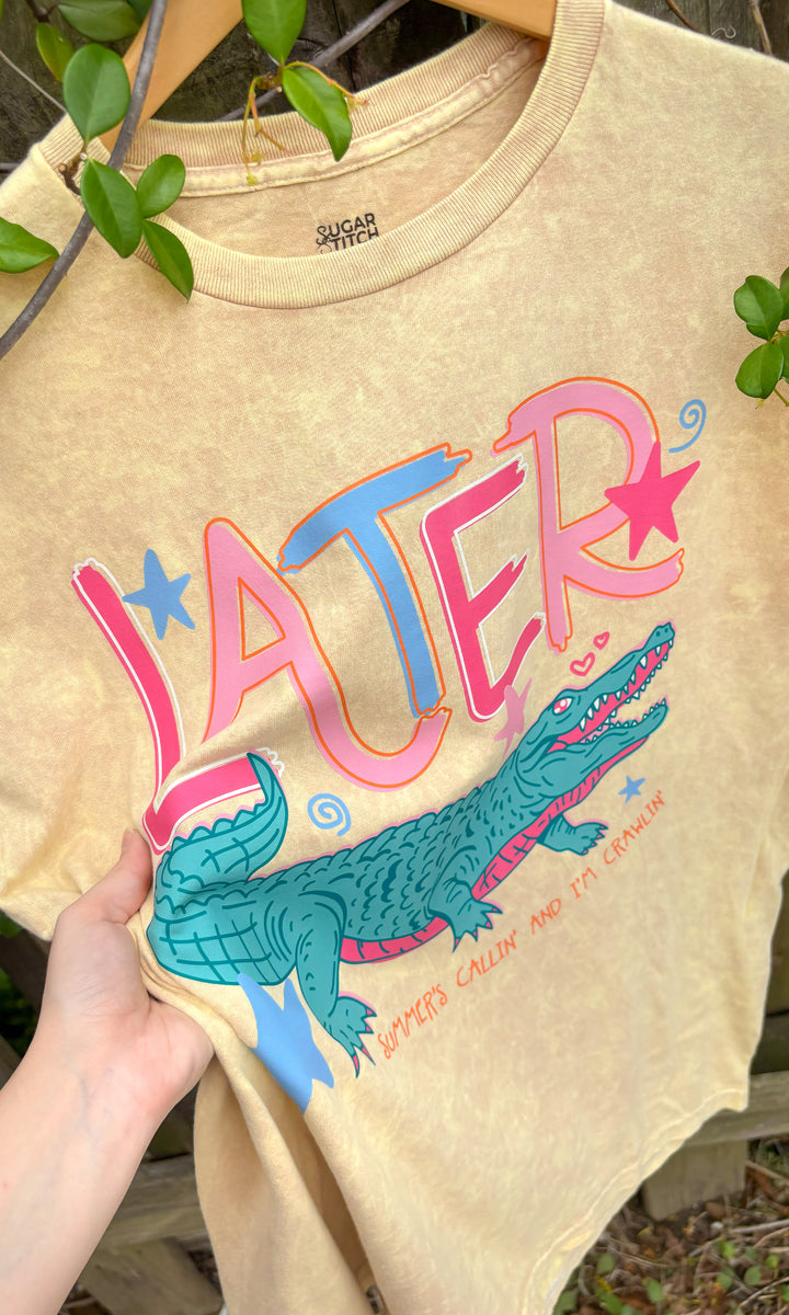 Later Gator Cutie Mineral Washed Graphic Tee