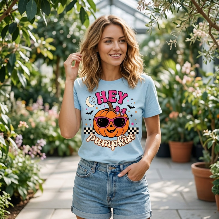 Hey Pumpkin Halloween Graphic T-Shirt
