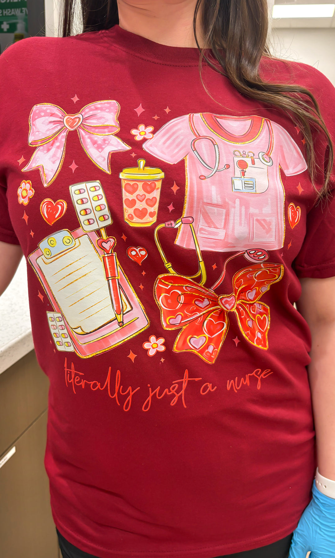 Literally Just A Nurse Graphic T-Shirt