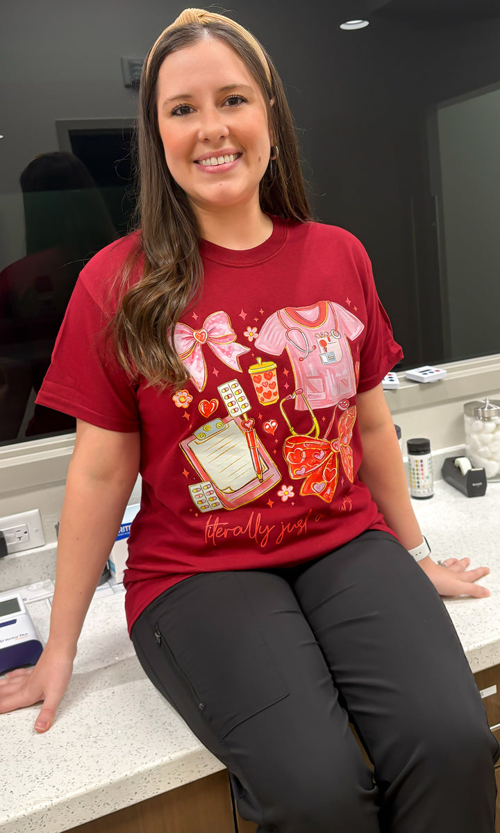 Literally Just A Nurse Graphic T-Shirt