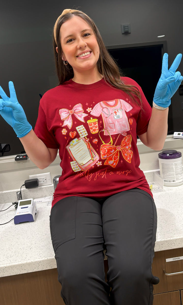 Literally Just A Nurse Graphic T-Shirt