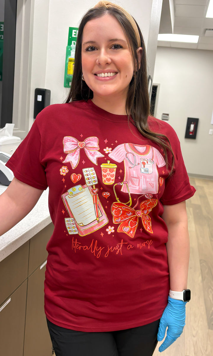 Literally Just A Nurse Graphic T-Shirt