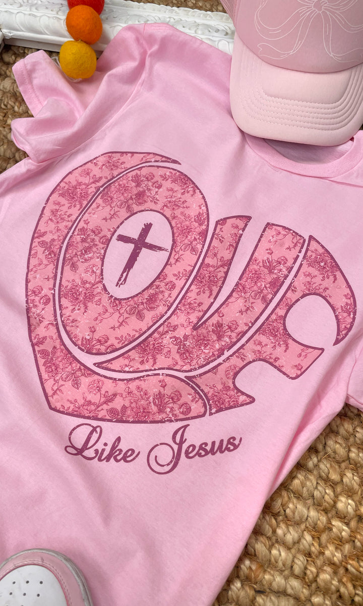 Love Like Jesus Heart Graphic T-Shirt
