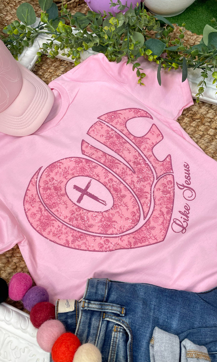 Love Like Jesus Heart Graphic T-Shirt