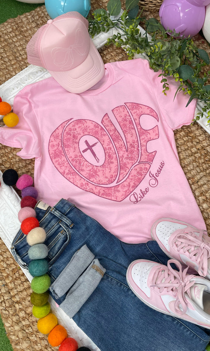 Love Like Jesus Heart Graphic T-Shirt