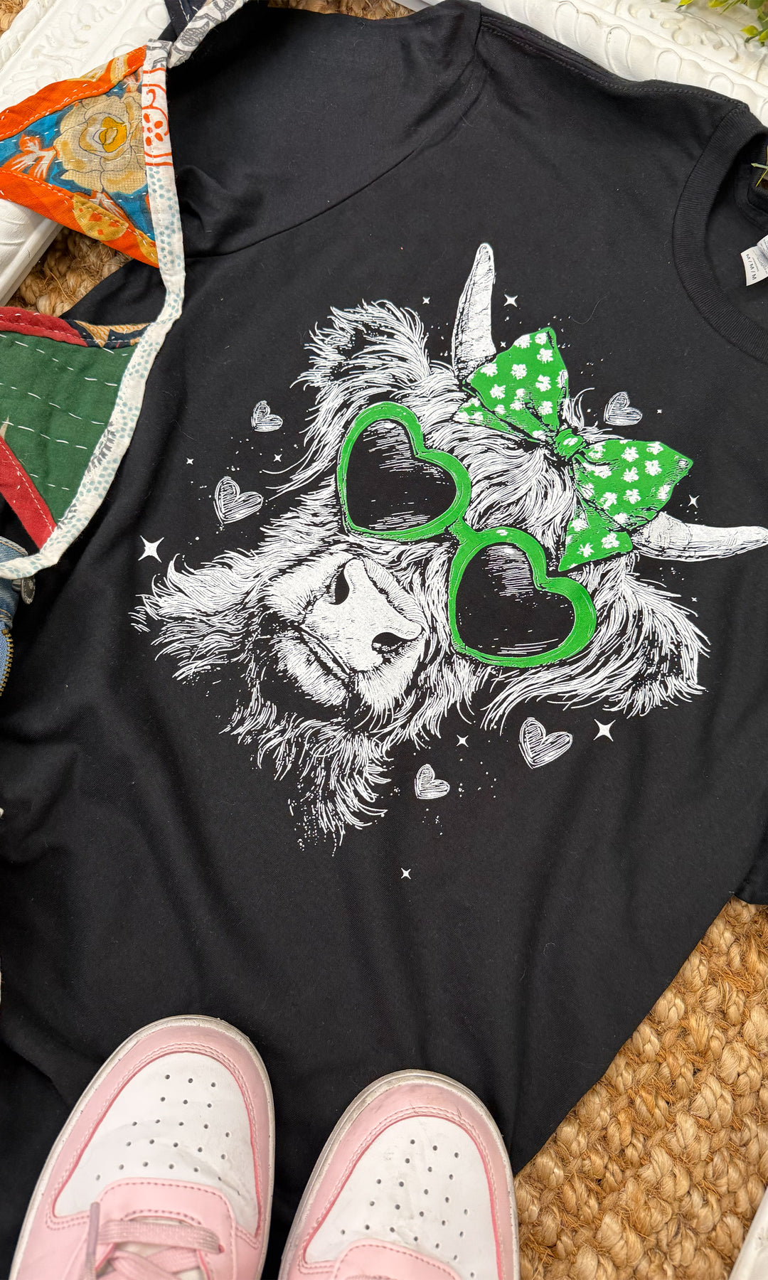 Lucky Highland Cow Graphic T-shirt