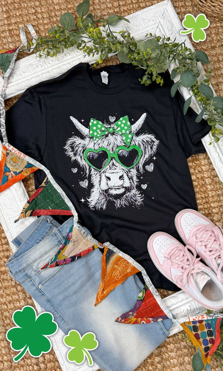 Lucky Highland Cow Graphic T-shirt
