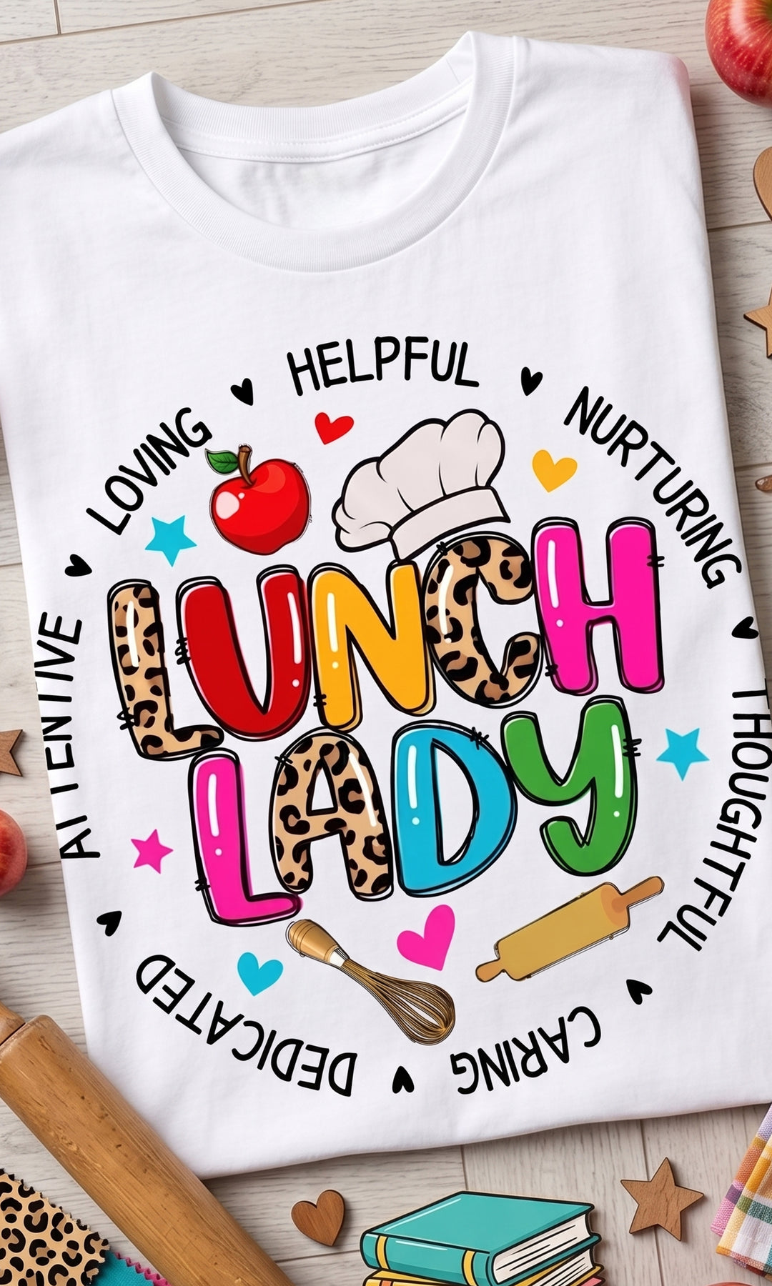 Lunch Lady Leopard Graphic T-Shirt