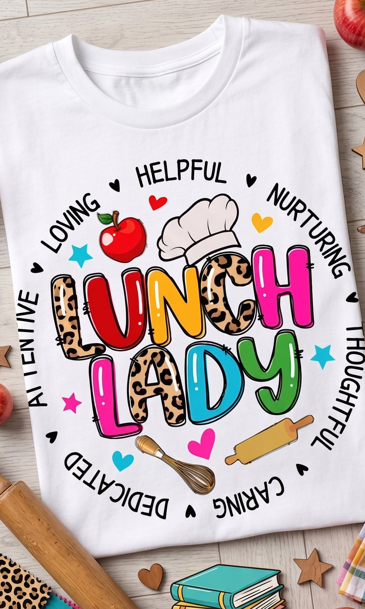 Lunch Lady Leopard Graphic T-Shirt