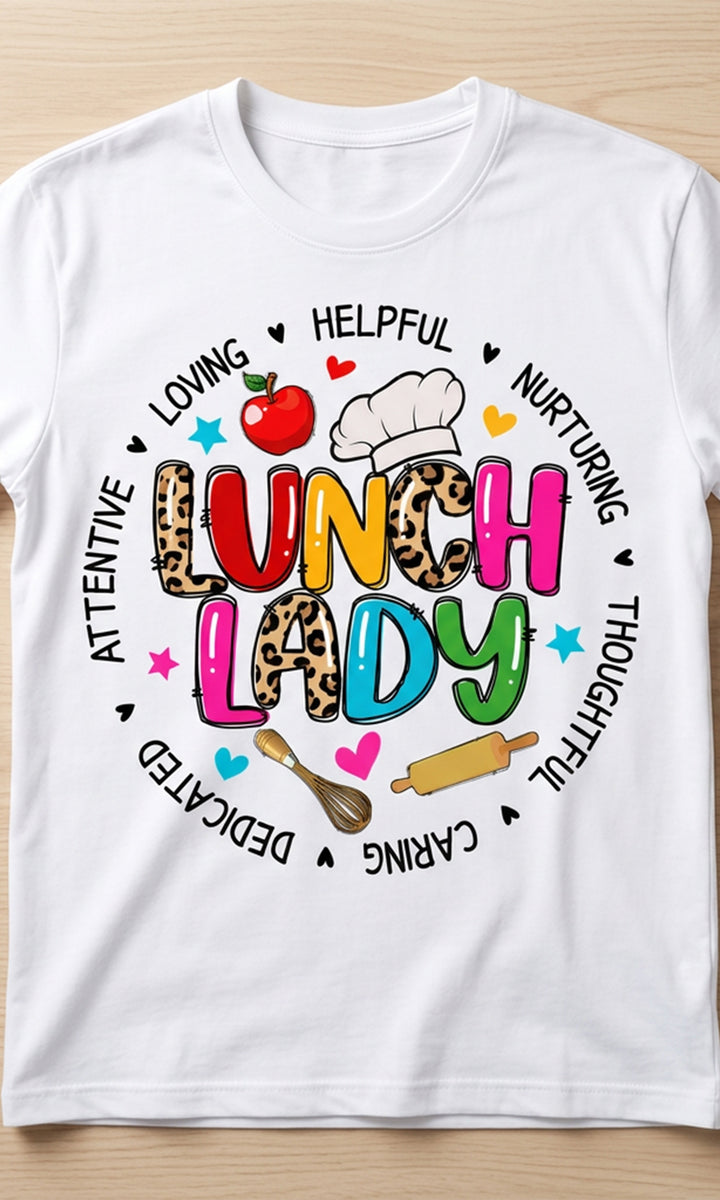 Lunch Lady Leopard Graphic T-Shirt