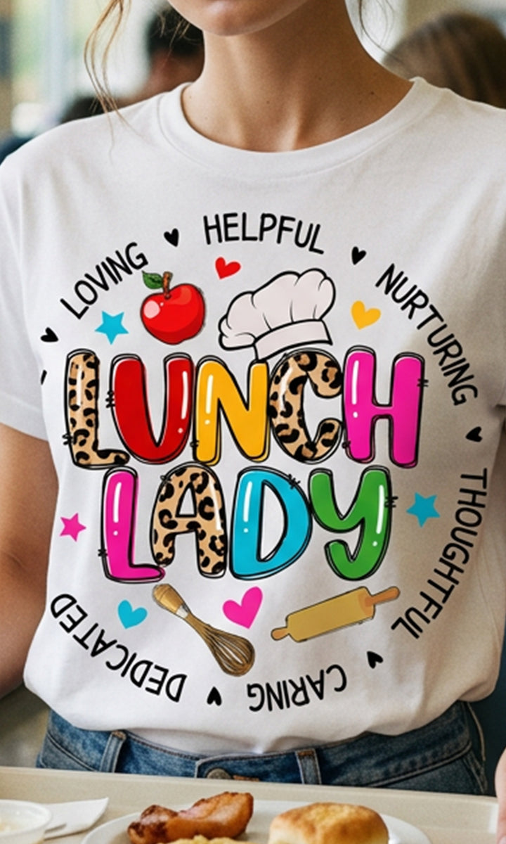Lunch Lady Leopard Graphic T-Shirt